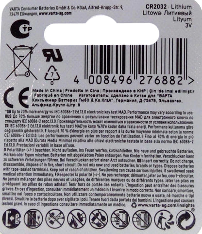 Varta Cr 2032 - Lithium Knoopcel Batterij - 3 Volt - 1 Stuk