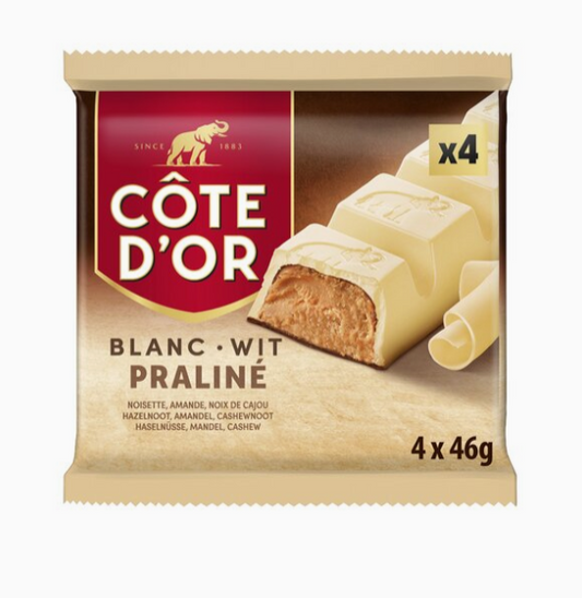 CÔTE D'OR wit praliné 4x46g
